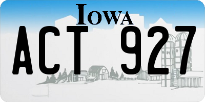 IA license plate ACT927