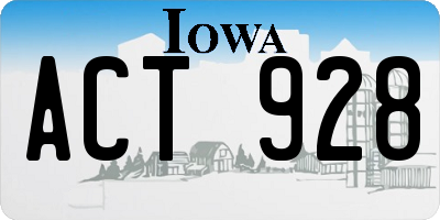 IA license plate ACT928