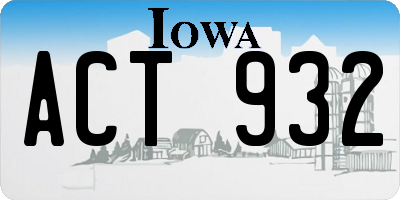 IA license plate ACT932