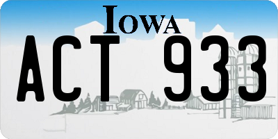 IA license plate ACT933