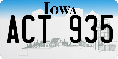 IA license plate ACT935