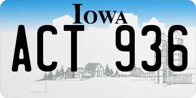 IA license plate ACT936
