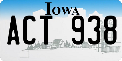 IA license plate ACT938