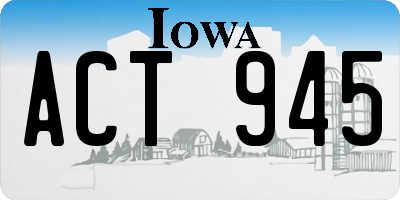 IA license plate ACT945