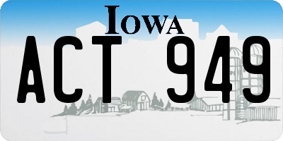 IA license plate ACT949