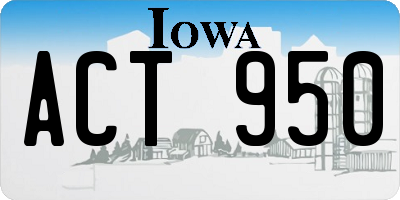 IA license plate ACT950