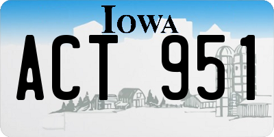 IA license plate ACT951