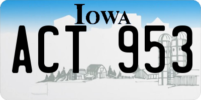 IA license plate ACT953