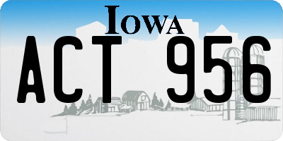 IA license plate ACT956