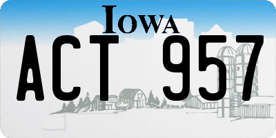 IA license plate ACT957