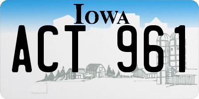 IA license plate ACT961
