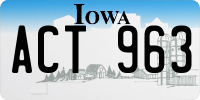 IA license plate ACT963