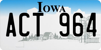 IA license plate ACT964
