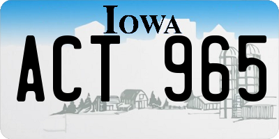 IA license plate ACT965