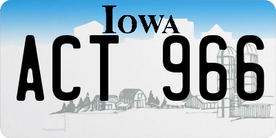 IA license plate ACT966