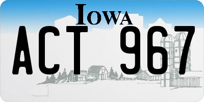 IA license plate ACT967
