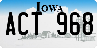 IA license plate ACT968