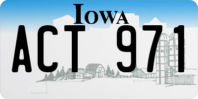 IA license plate ACT971