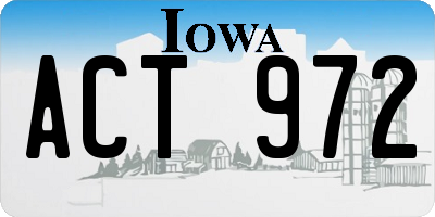 IA license plate ACT972