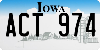IA license plate ACT974