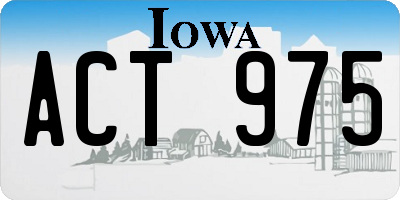 IA license plate ACT975