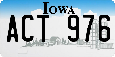 IA license plate ACT976