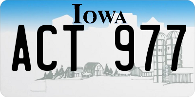 IA license plate ACT977