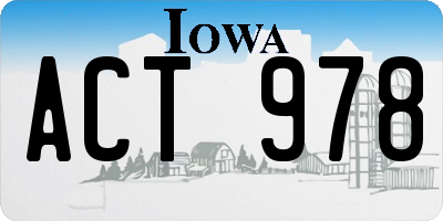 IA license plate ACT978