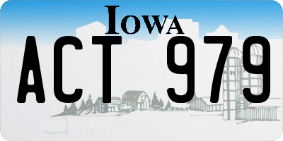 IA license plate ACT979