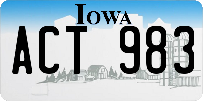 IA license plate ACT983