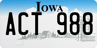 IA license plate ACT988