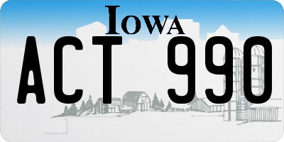 IA license plate ACT990