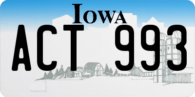 IA license plate ACT993