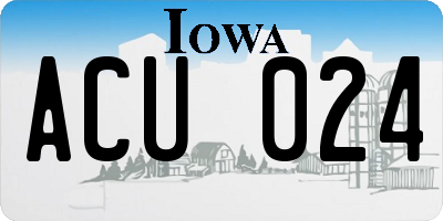 IA license plate ACU024