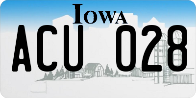 IA license plate ACU028