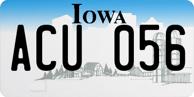 IA license plate ACU056