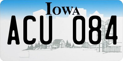 IA license plate ACU084