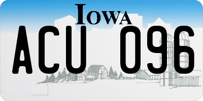 IA license plate ACU096
