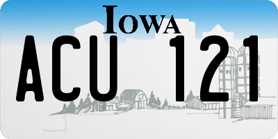 IA license plate ACU121