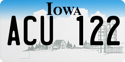 IA license plate ACU122