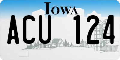 IA license plate ACU124