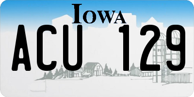 IA license plate ACU129