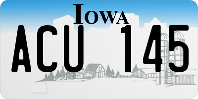 IA license plate ACU145