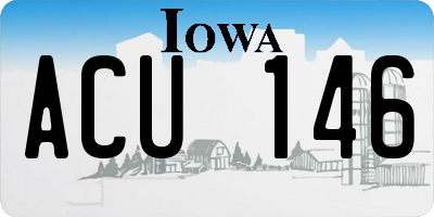 IA license plate ACU146