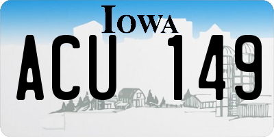 IA license plate ACU149