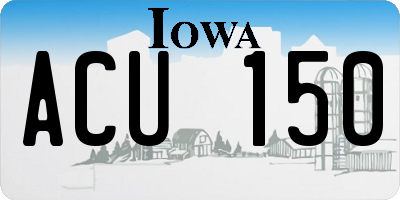 IA license plate ACU150