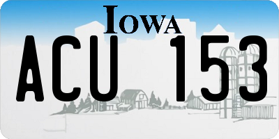 IA license plate ACU153