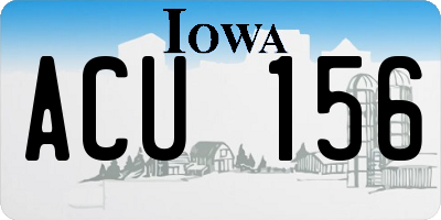 IA license plate ACU156
