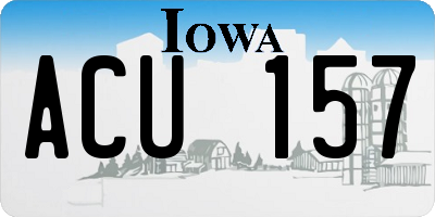 IA license plate ACU157