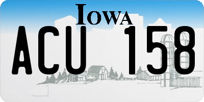 IA license plate ACU158